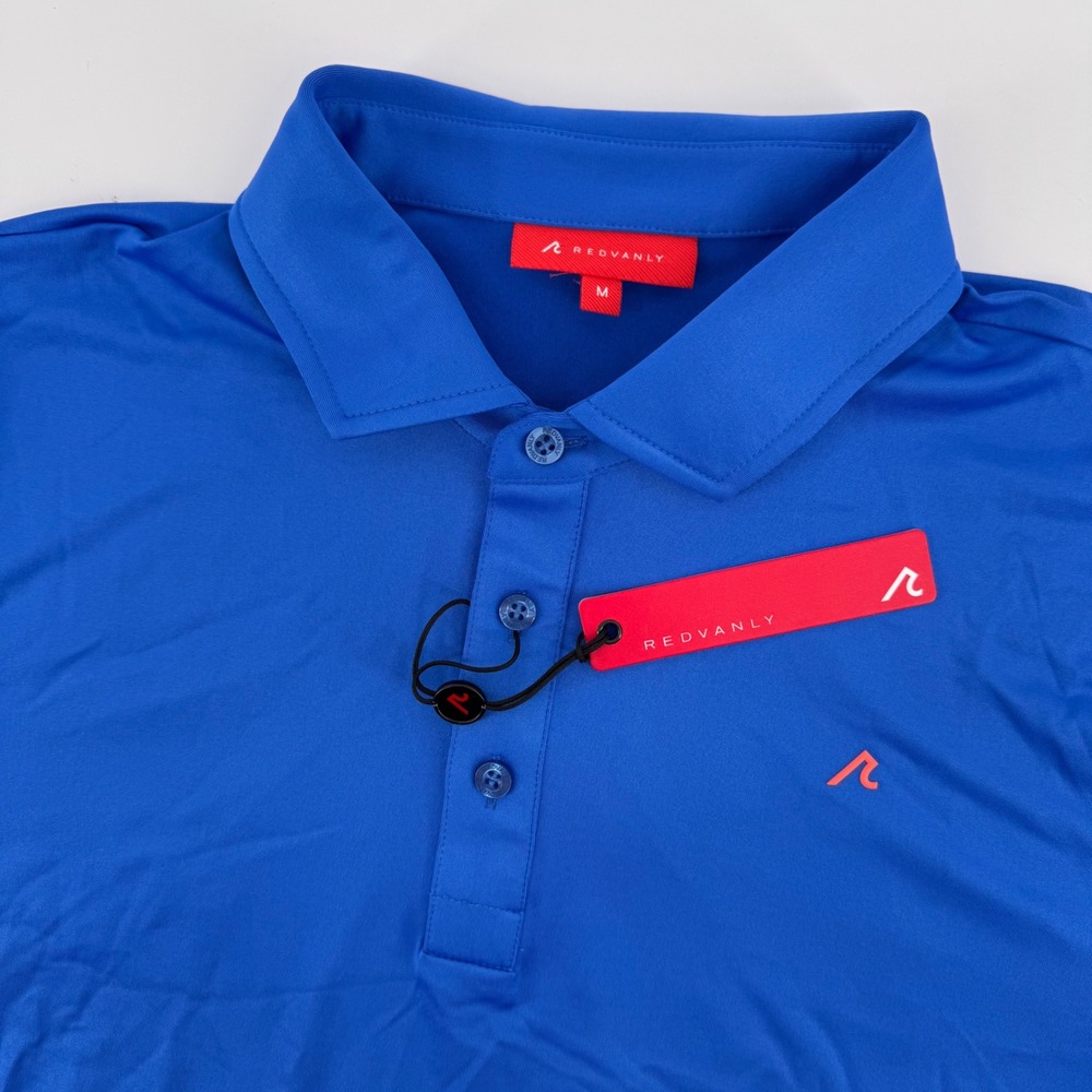 Redvanly Heyward Polo Mens Medium Marine Blue Striped Sleeve PUREpoly R2518